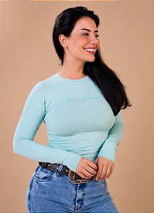 Camiseta Termica fem M/L Verde Claro Ox horns