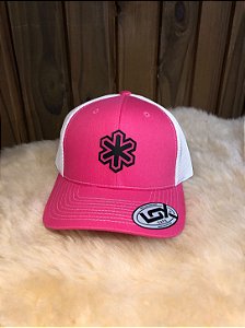 BONÉ PINK TELA BRANCA LOGO TUFF ROSA