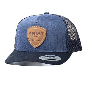 Bone Ariat Imp Azul logo de couro