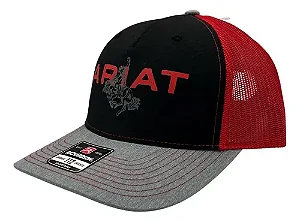 Bone Ariat Preto, vermelho e cinza