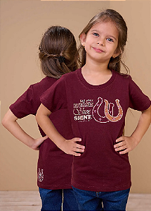 T-shirt infantil Ox horns vinho