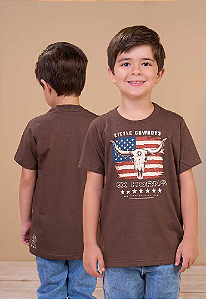 Camiseta Infantil masc Ox horns Marrom