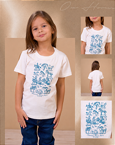 T-shirt infantil Fem Ox horns Branca