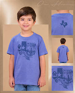 Camiseta Infantil masc Ox horns azul jeans