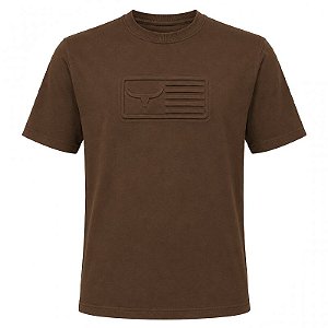 Camiseta Masc Moiadeiros Emboss Marrom