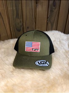 BONE VERDE TELA PRETA LOGO USA FLAG