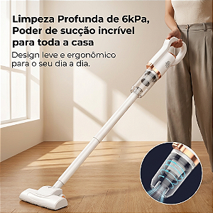 ⏳Desconto de 50% por tempo limitado⏰Diga Adeus à Sujeira! Aspirador Portátil que Aspira e Mopa 6000Pa Seco e Molhado: Limpeza Completa da Casa ao Carro, Bateria Segura.