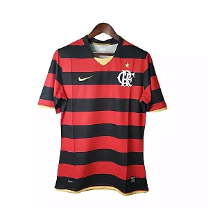 Camisa Mengão Retrô 2009 Vermelha e Preta Masculina