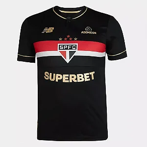 Camisa Tricolor Paulista Torcedor - 25/26 Masculina Preta