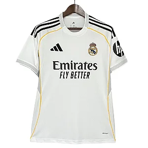 Camisa Real Madrid I 25/26 Torcedor Masculina - Branco