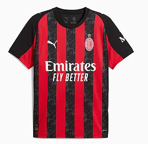 Camisa AC Milan I 25/26 - Torcedor Masculina - Vermelha e preta