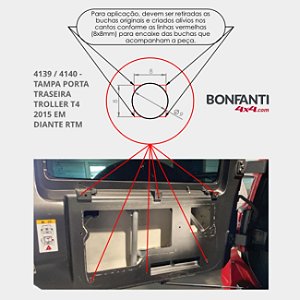 Tampa Porta Traseira com Alojamento De Compressor Troller 2015 em Diante