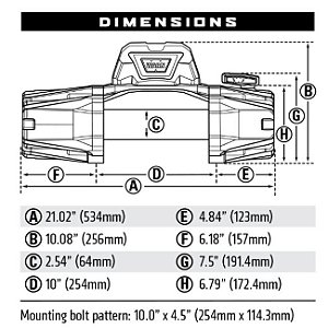 Guincho WARN EVO VR12S Cabo Sintético