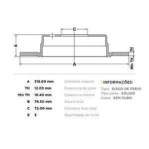 Kit Disco de Freio Traseiro Wrangler 3.6 e 3.8 2007 a 2018