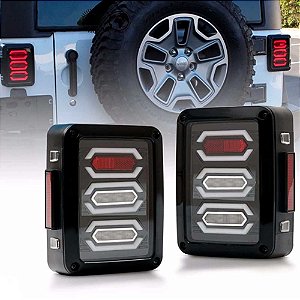Par de Sinaleira Lanterna Traseira Full Led Jeep Wrangler JK/JKU