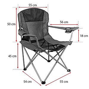 Cadeira Dobrável Reforçada Camping Capacidade 120kg