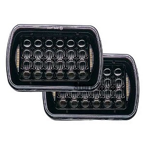Par Farol Led Retangular Lentes 5D Com DRL 75w Leds Cree Americanos