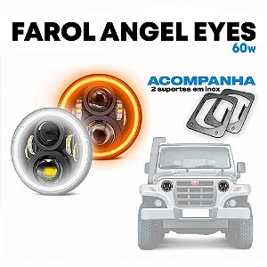 Par Farol Led Angel Eyes RGB 16 Milhões de Cores + Suporte + Canceller Troller 2015 a 2021
