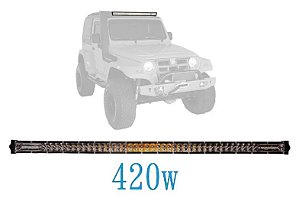 Barra Led 420w 44\" Dual Color Com Strobo Lente 7d Cree - Ideal para Teto do Troller e Camionetes