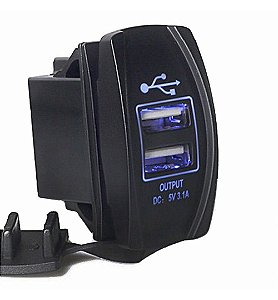 Tomada Carregador Usb Para Painel Veiculo 12v E 24v