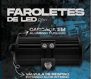 Farolete/ Barra de Led Reta 17cm 120w Cree Leds Lentes 8d
