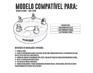 Espaçador Alargador de Rodas 5x114.3 32mm Cherokee Sport, Troller Até 2001, Ranger Antiga