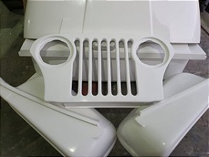 Grade Dianteira de Fibra para Jeep Willys CJ5