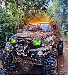 Barra Led 480w 50\" Dual Color Com Strobo Lente 7d Cree 127cm