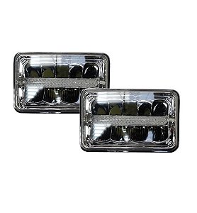 Par Farol Led DRL Universal 4x6 Pol Retangular