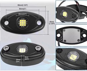 Led Triton Troller Utv Rock Light Rgb Kit 4 Peças