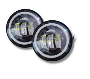 Par Farol Milha 60W Angel Eyes Sobrepor