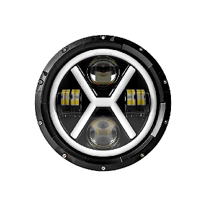 Par Farol Led Angel Eyes 7 Polegadas MODELO X