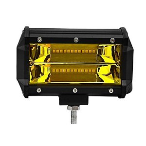 Barra Led Reta 6 Polegadas 72W Foco Spot e Lentes Amarelas