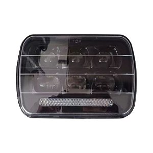 Farol Retangular Led 7 Polegadas 45 Watts 4x4 - FUNDO PRETO