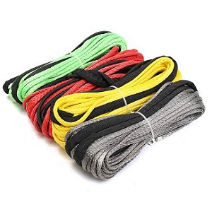 Cabo Sintético 11mm Com Passador Inox e Gancho 5 TONELADAS + Abrasion Guard Capacidade 16.000LBS e 25 Metros