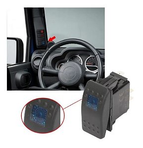 Suporte Coluna A + 4 interruptores Rocker Switch - Wrangler JK/JKU 2007 a 2010