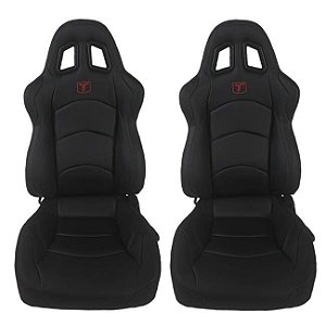 Par de Bancos Concha Reclinável com Bordado em Courvin Modelo Stradale Troller 2002 a 2008