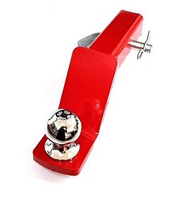 Ponteira De Engate Removivel 50mm Com Bola Cromada 2 Polegadas Universal Vermelho