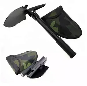 Pá Com Picareta Dobrável para Offroad e Camping Compacta