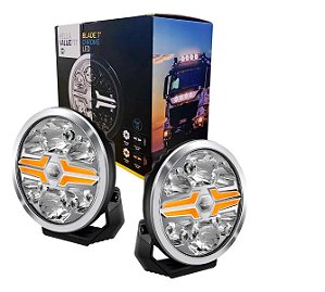 Par Farol 7 Polegadas Original Hella Blade Drl Branco e Âmbar sem Capa