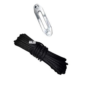 Cabo Sintético 6mm 13 Metros Com Guia Atv Utv - Cinza