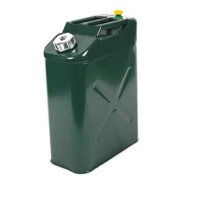 Galão Combustível com Bico 20 Litros Metal Modelo Europeu 0,9mm Verde