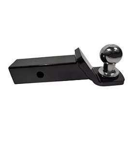 Ponteira De Engate Removivel 50mm Com Bola Cromada Reta Universal Preto