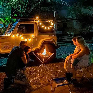 Parabolic Fire Lareira Portátil Rocket Camp Pequena