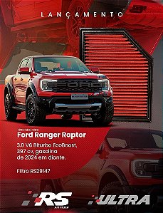 Filtro Inbox Ultra Ford Ranger Raptor 3.0 V6 Biturbo EcoBoost, 397 cv, gasolina de 2024 em diante