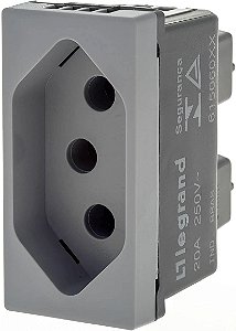 Tomada 2P+T 10A Cinza Pial Plus+