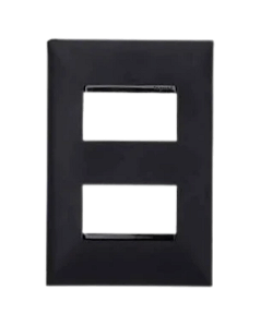 Placa 2 Postos Separados Preto 4x2 Pial Plus+