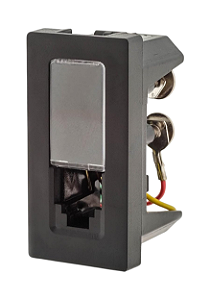 Tomada Telefone Rj11 Preta Pial Plus+