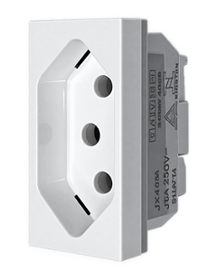 Tomada Energia 2P+T 10A 1M Branca - Matix Go