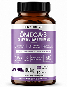 Ômega 3 Vitaminas + Minerais com 1000 EPA e DHA